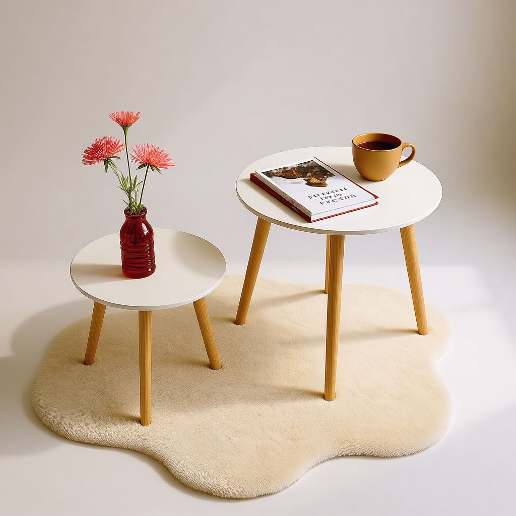 Round Side Table Set of 2
