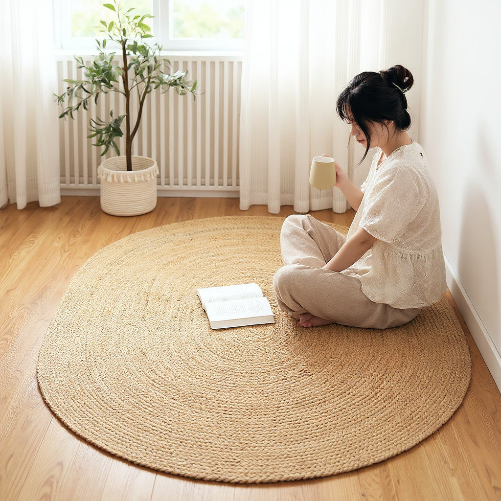 Hand-Woven Jute Round Rug