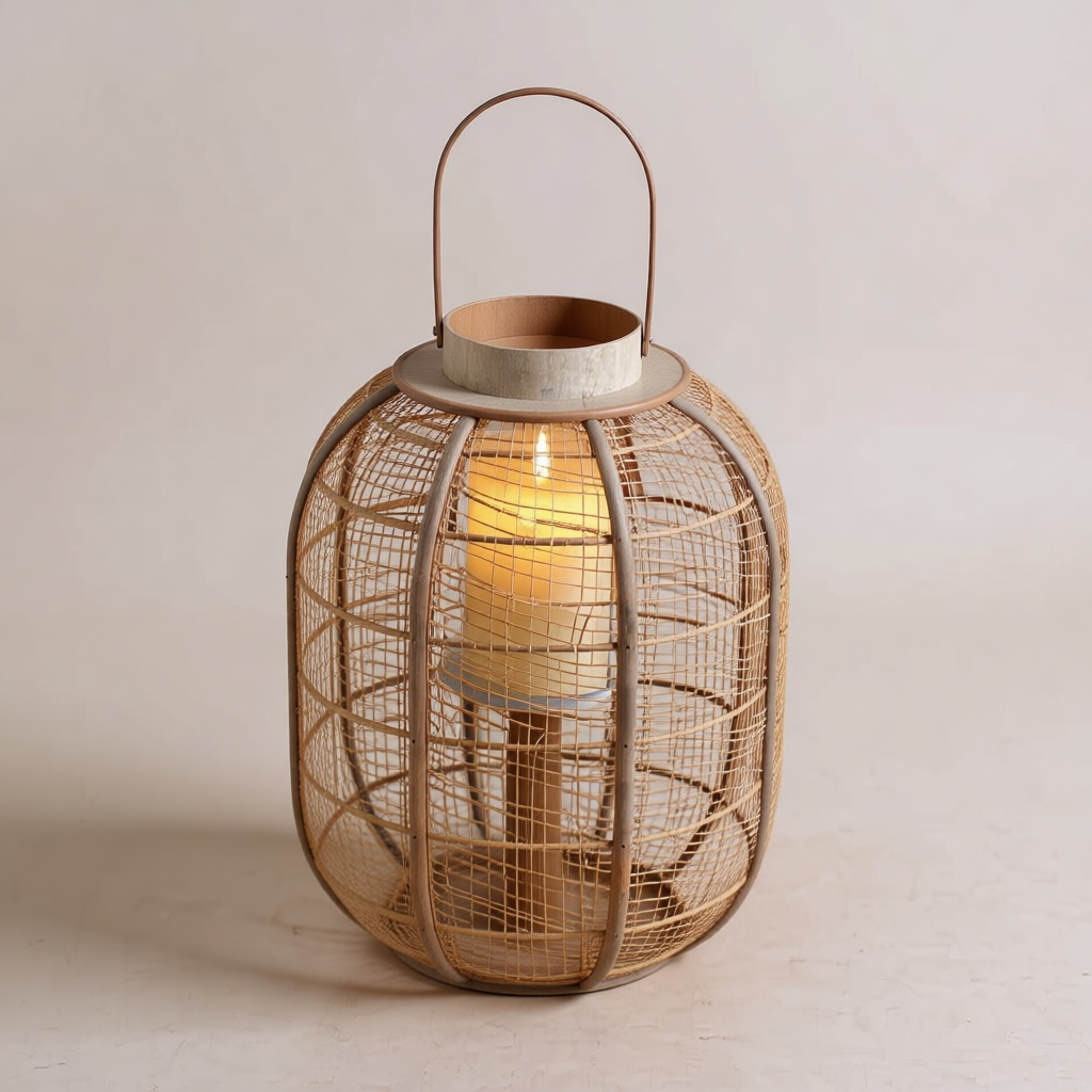 Linen Lantern Floor Lamp