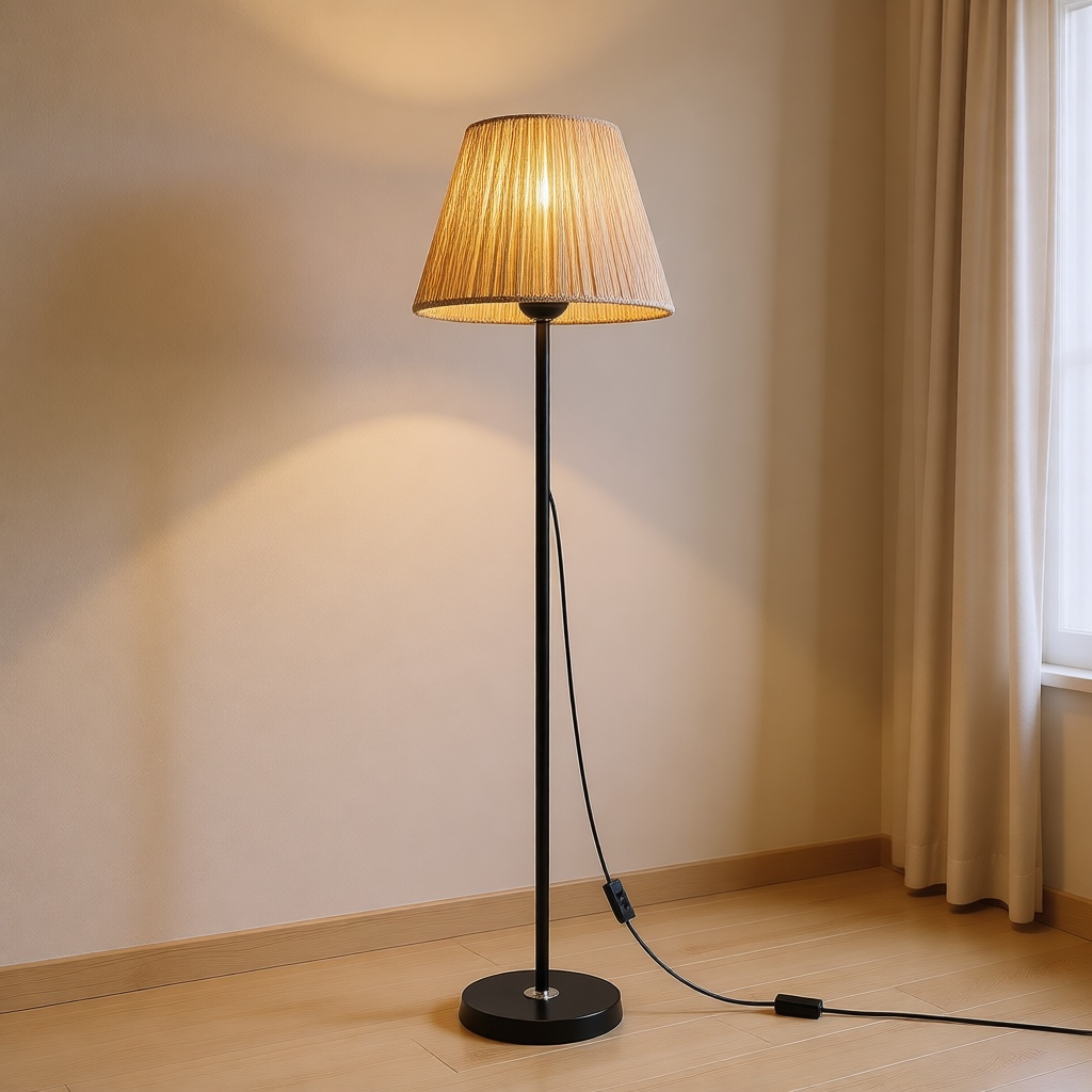 Hand-Woven Shade Floor Lamp