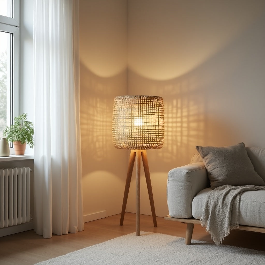 Cesto Rattan Floor Lamp