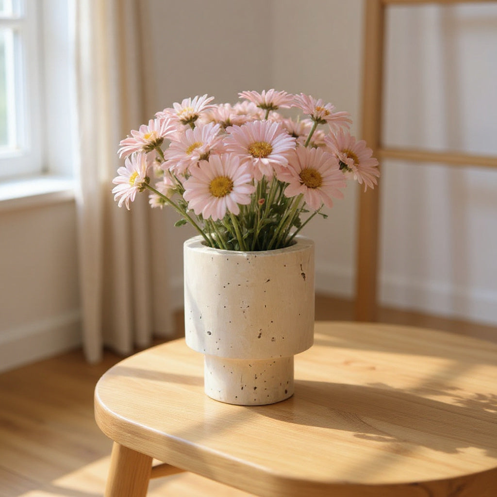 Natural Travertine Pampas Vase