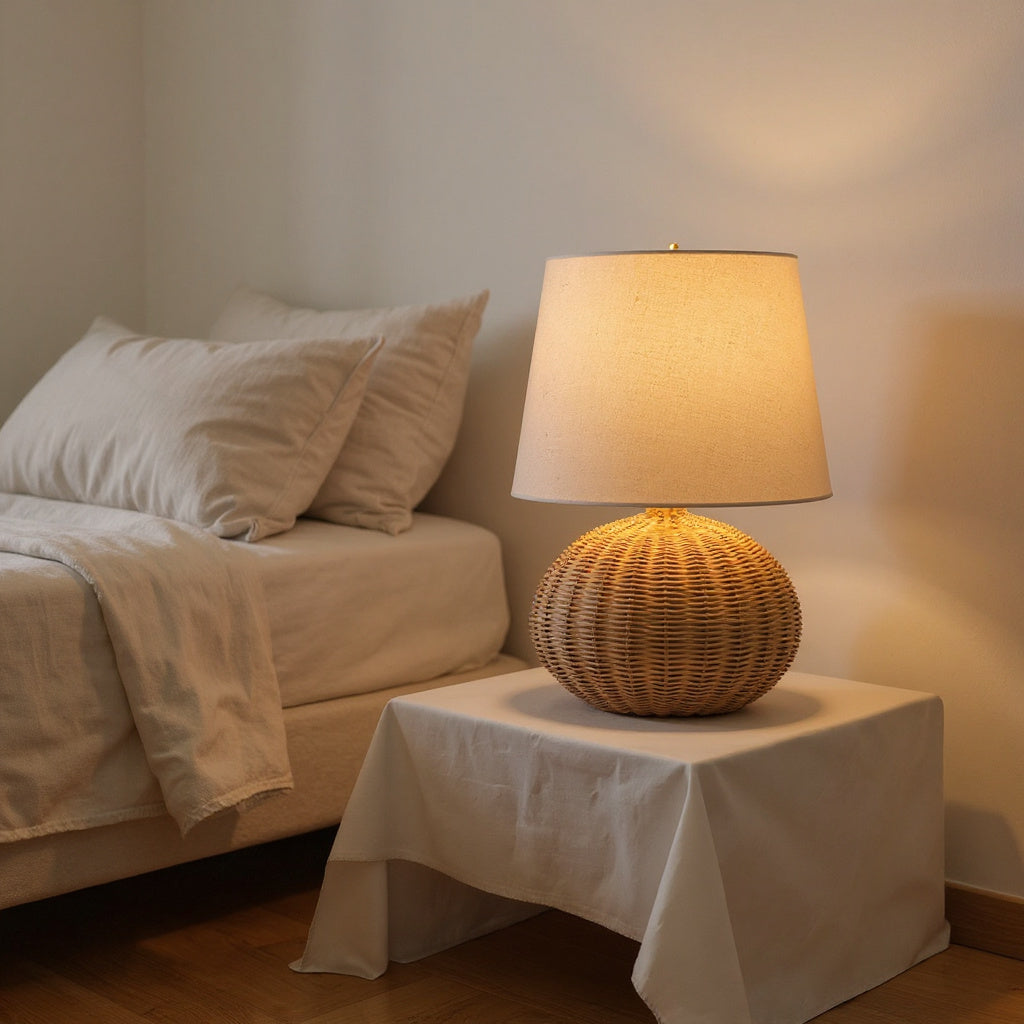 Wabi-Sabi Rattan Table Lamp