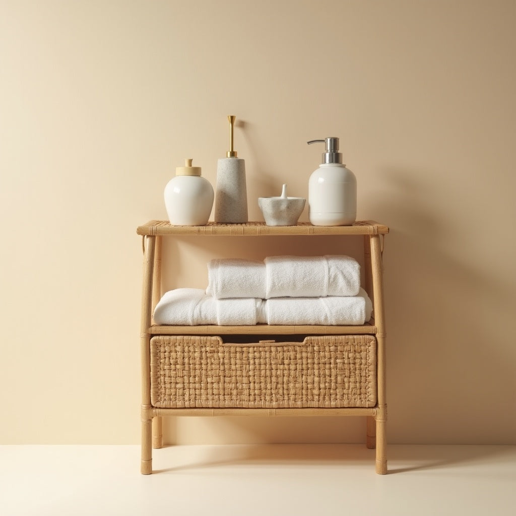 Rattan Bathroom Shelf