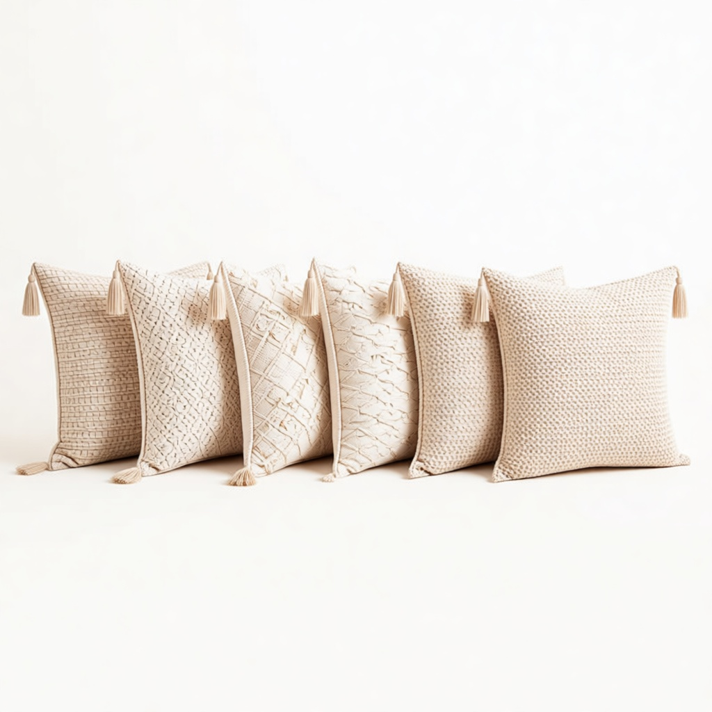 Thick Cotton-Linen Cushion Cover shown in full