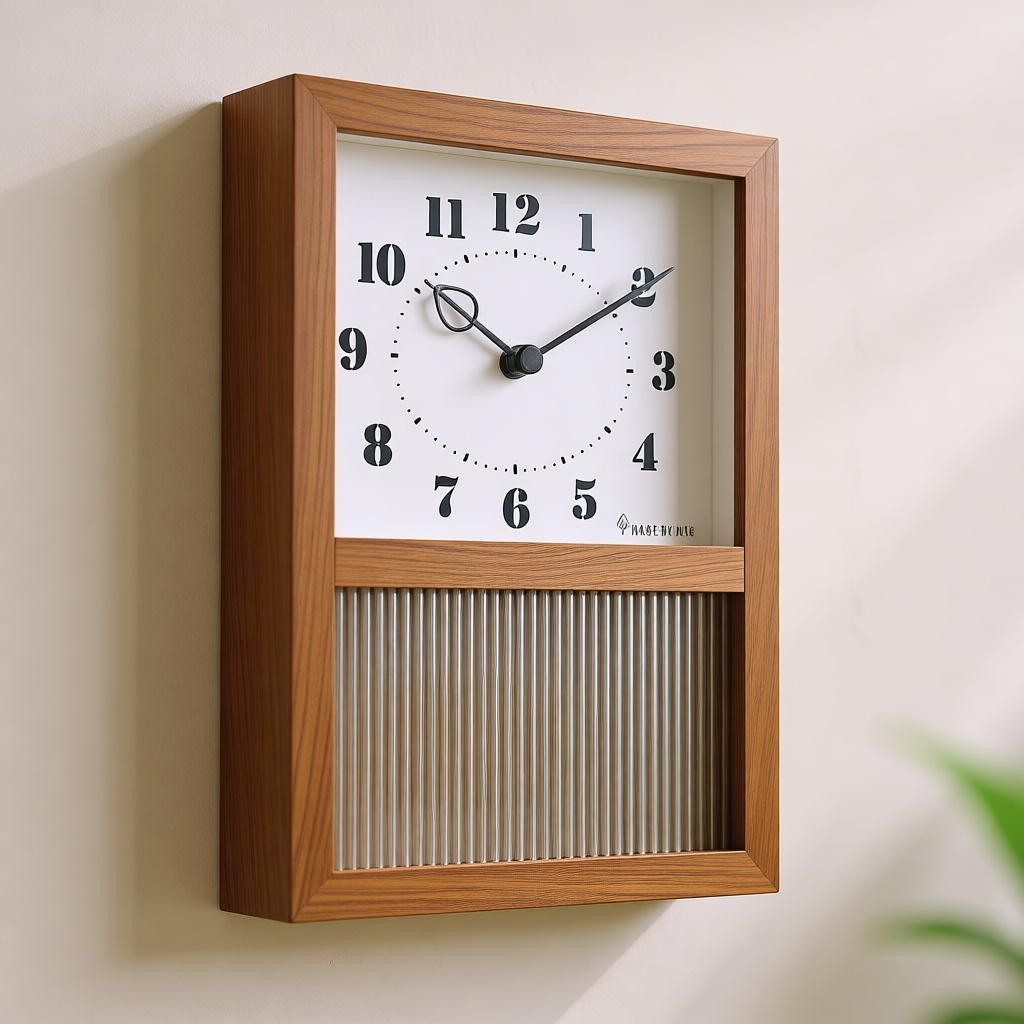 Natural Walnut Sculpted Wall Clock