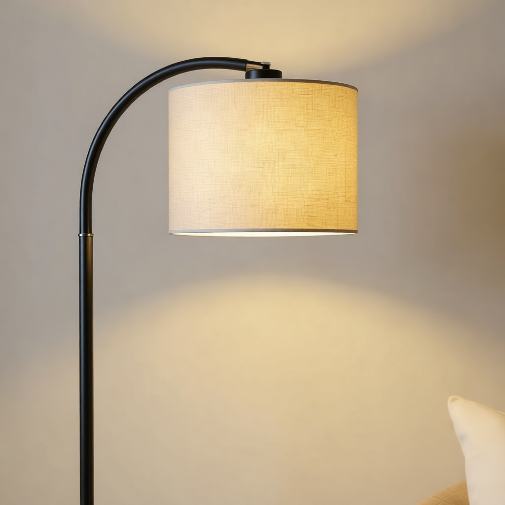 Arc Floor Lamp with Linen Shade