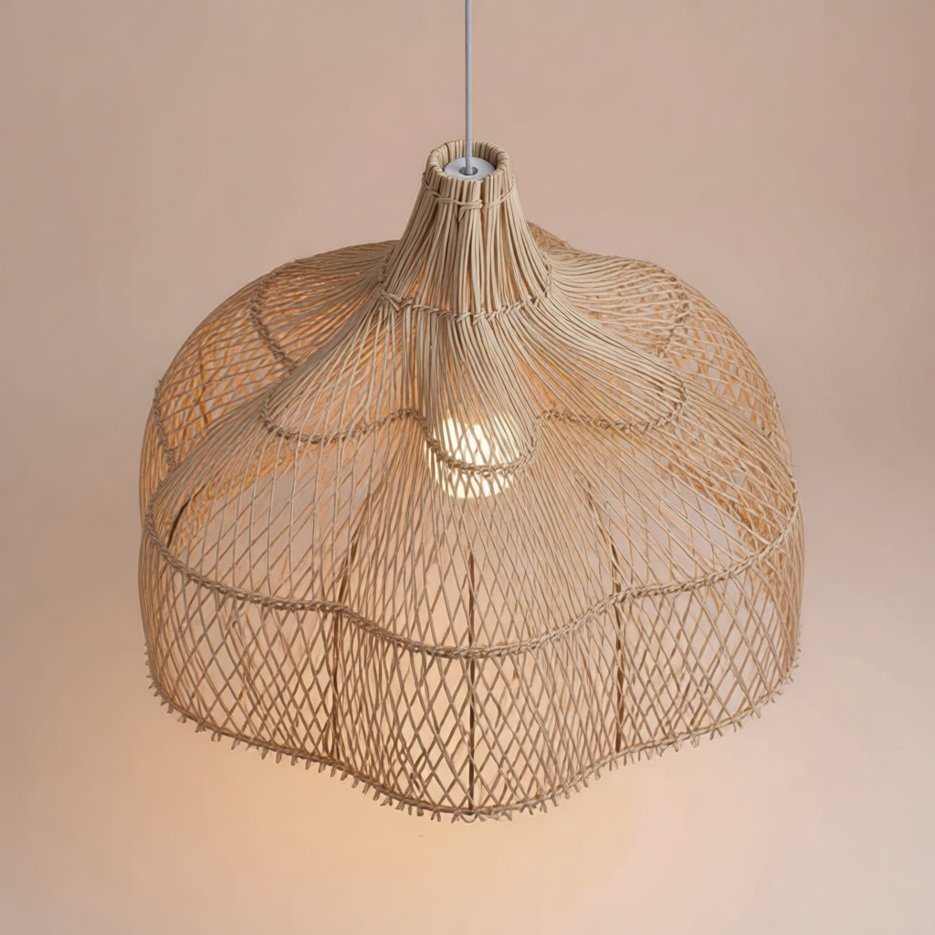 Hand-Woven Rattan Art Chandelier