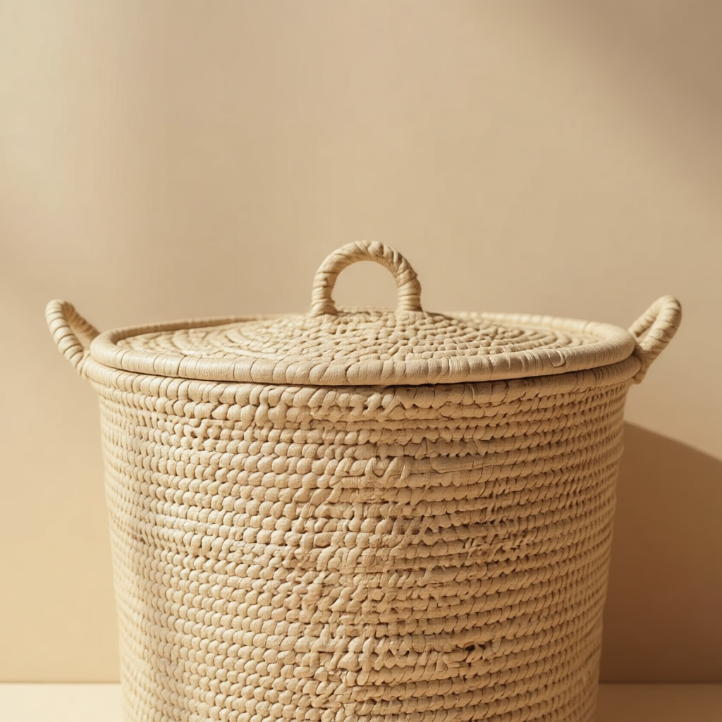 Rattan Lidded Basket
