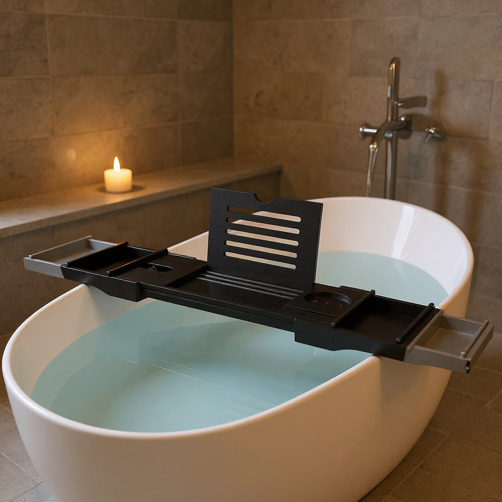 Black Bamboo Bath Board