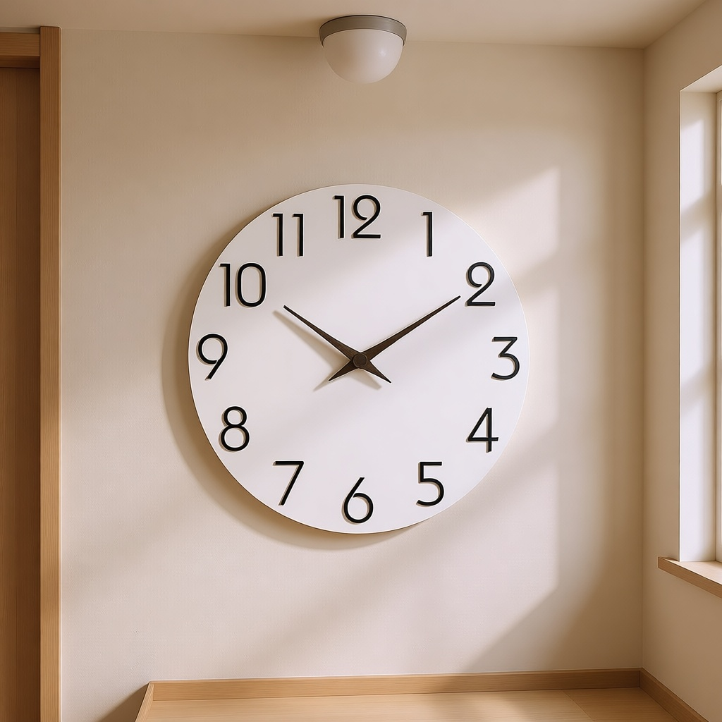 Simple White Wall Clock