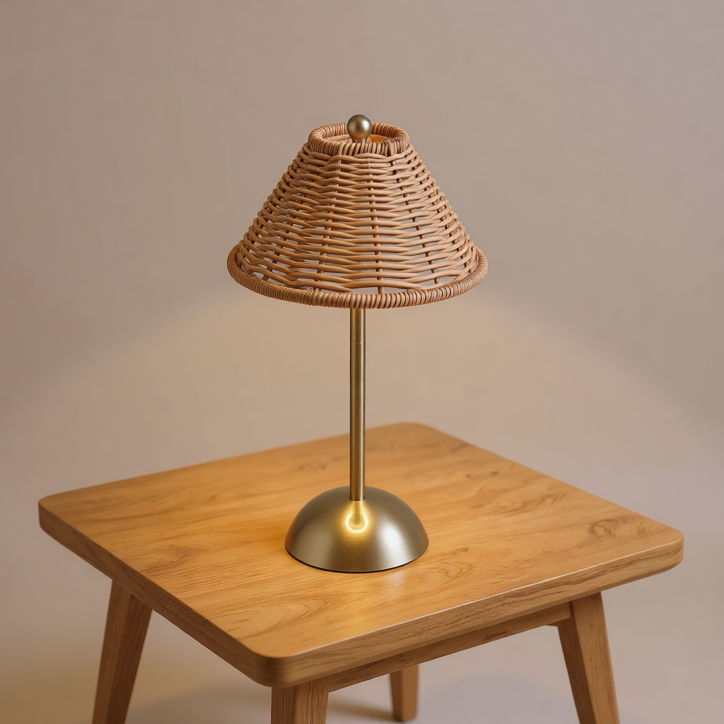 Cordless Rechargeable Rattan Lamp