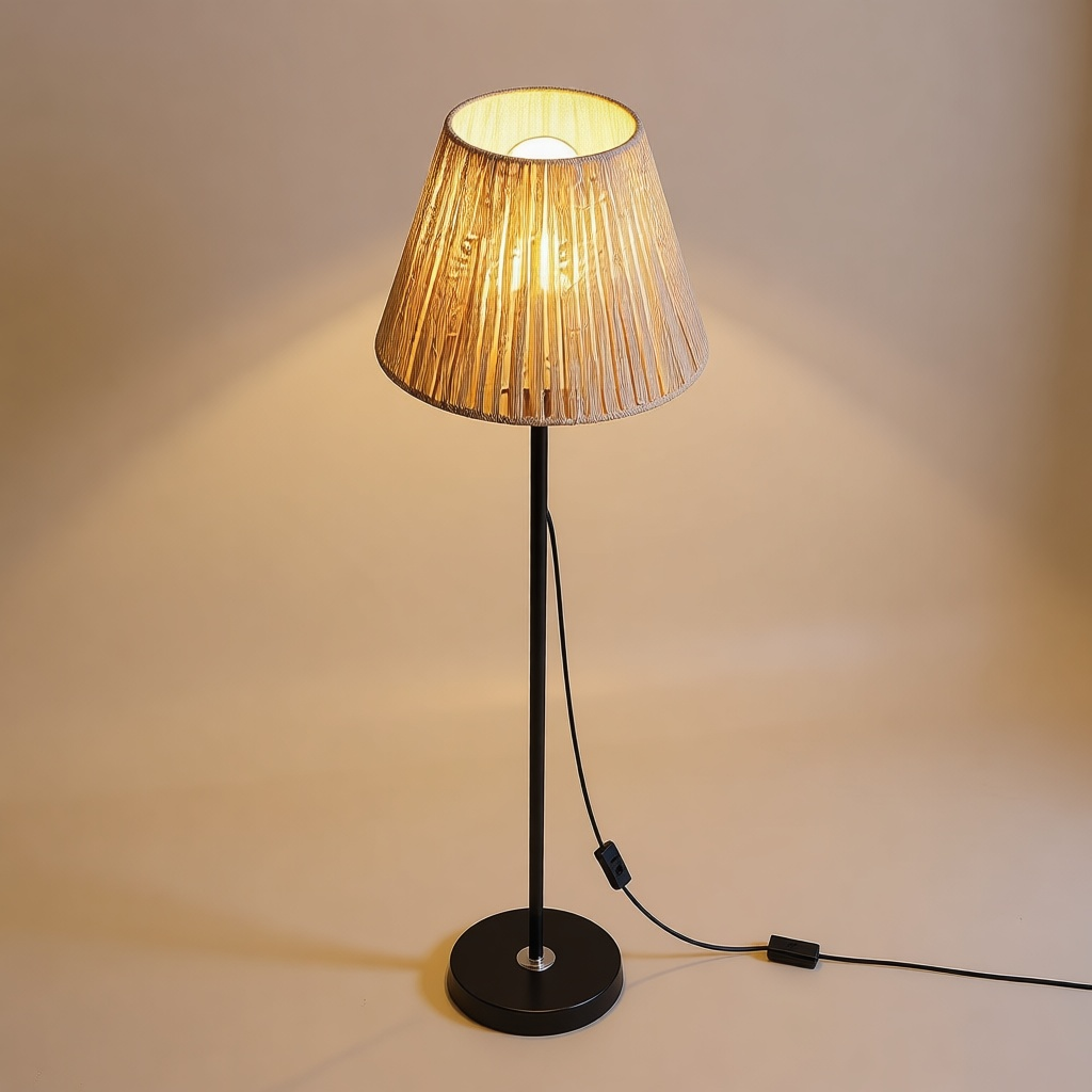 Hand-Woven Shade Floor Lamp