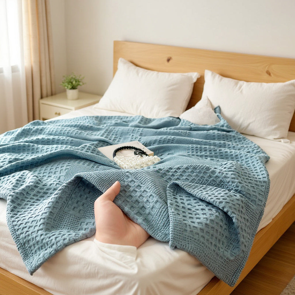 Pure Cotton Waffle Blanket