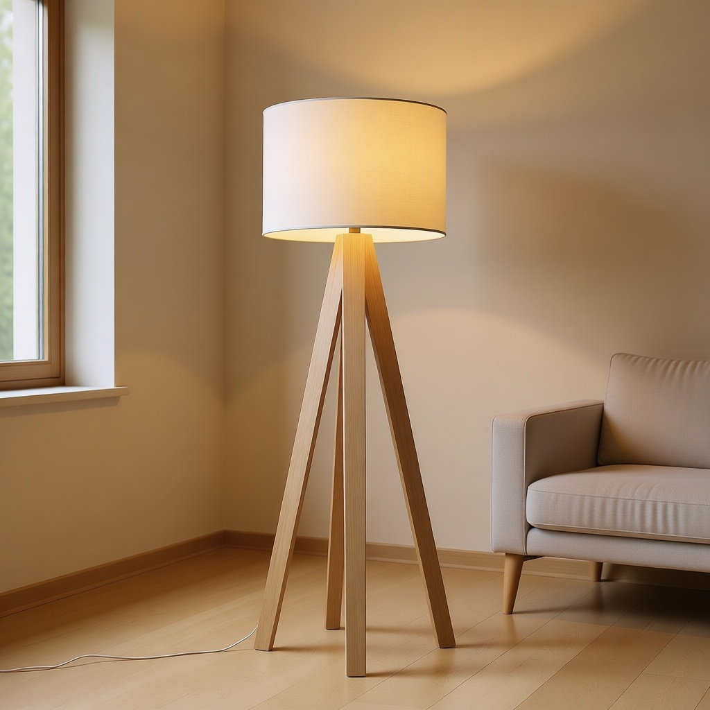 Tripode Wooden Tripod Lamp