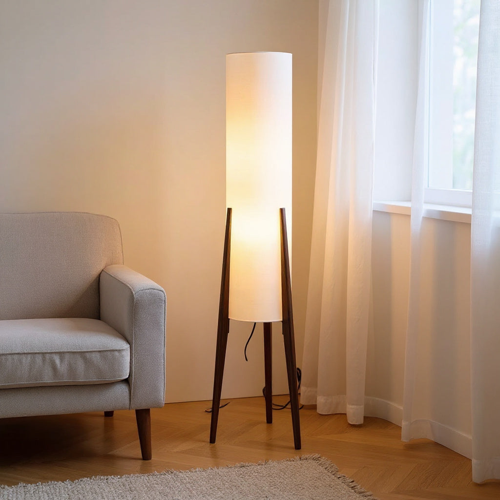 Black Walnut Zen Floor Lamp