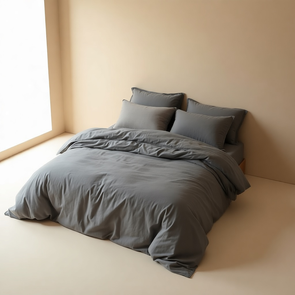 Linen Duvet Set — Charcoal