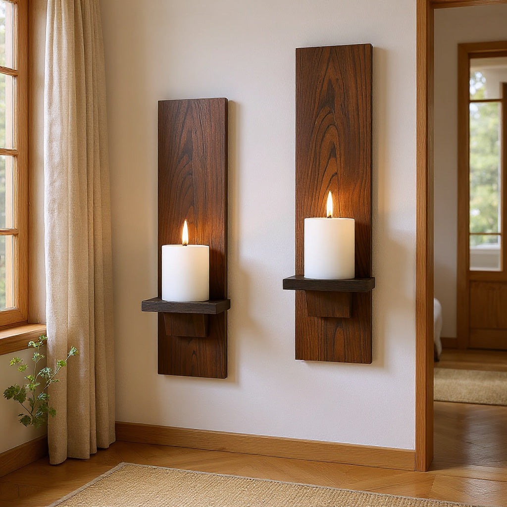 Wall-Mounted Candle Sconces (Set of 2)