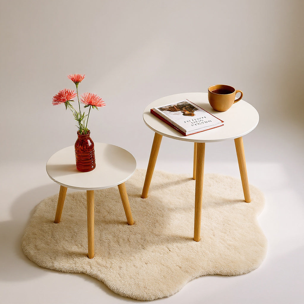 Round Side Table Set of 2