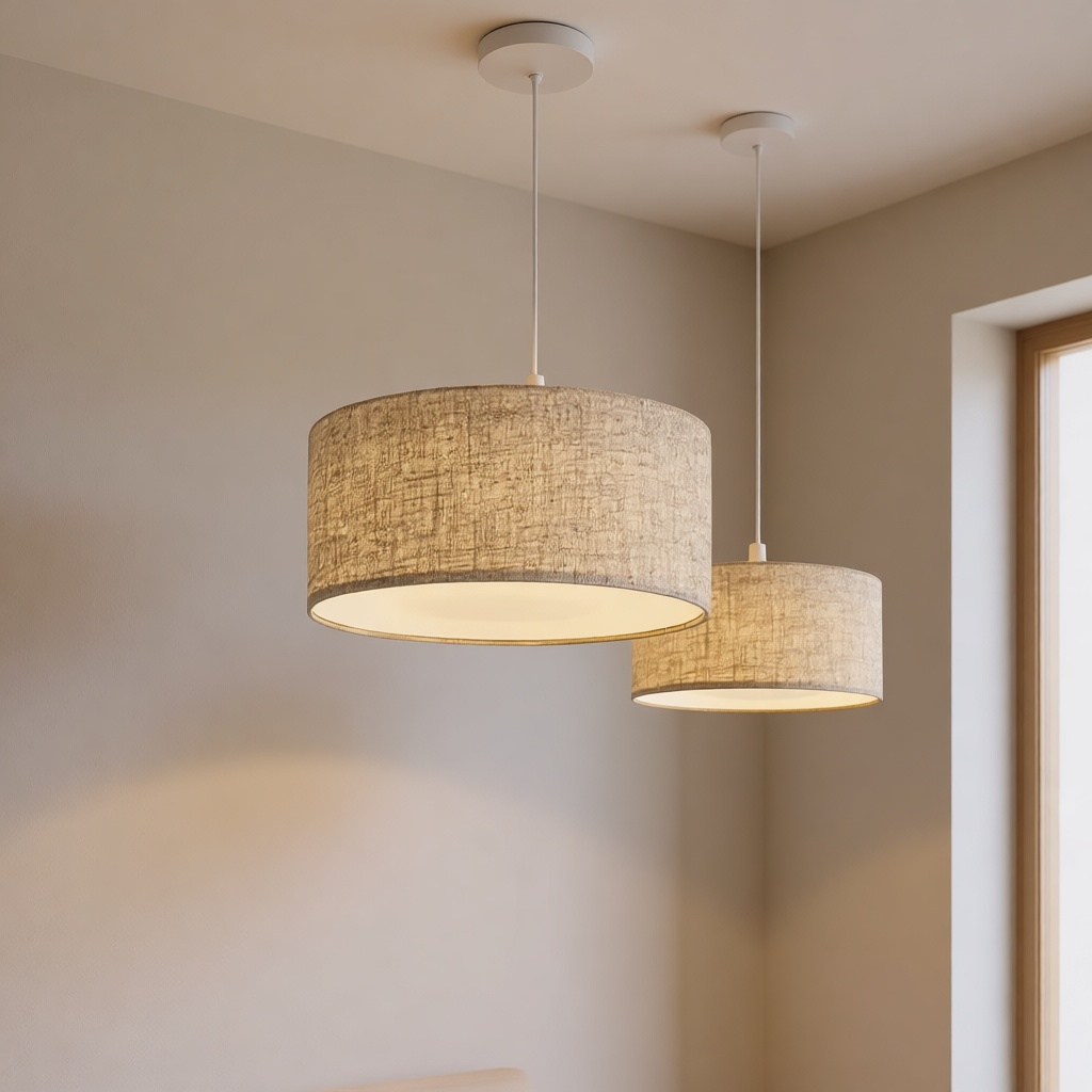 Linen Drum Ceiling Light