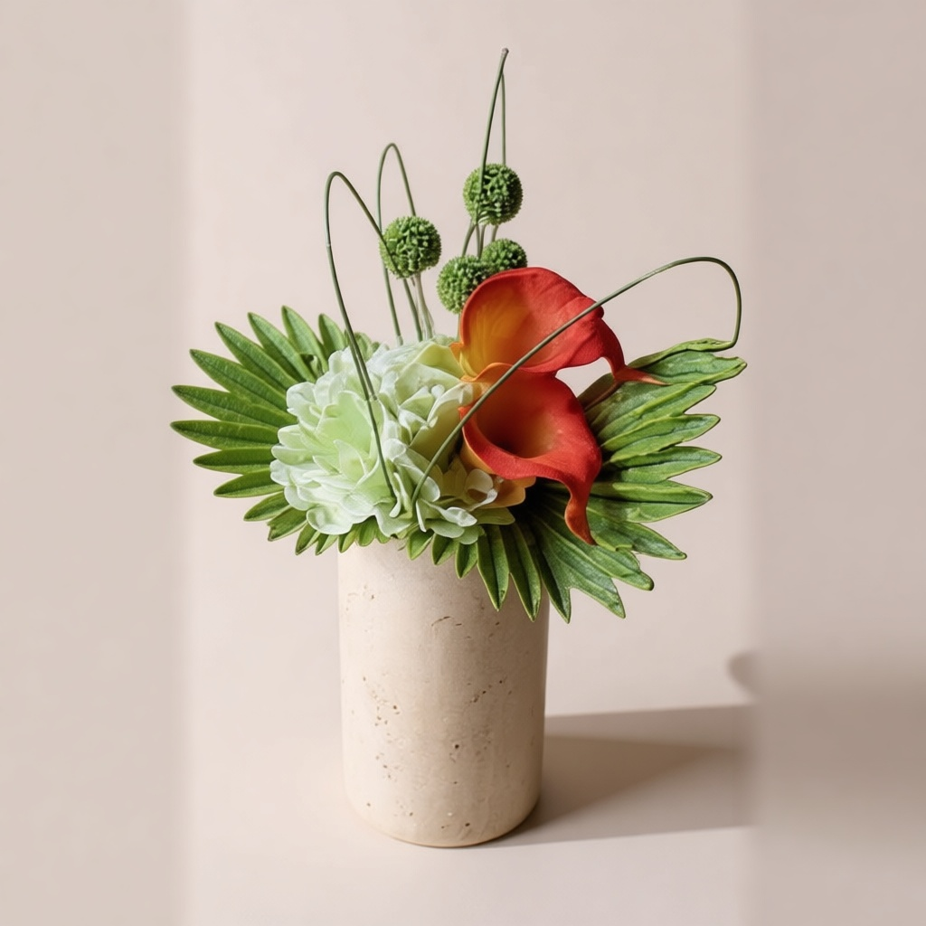 Sculptural Travertine Vase