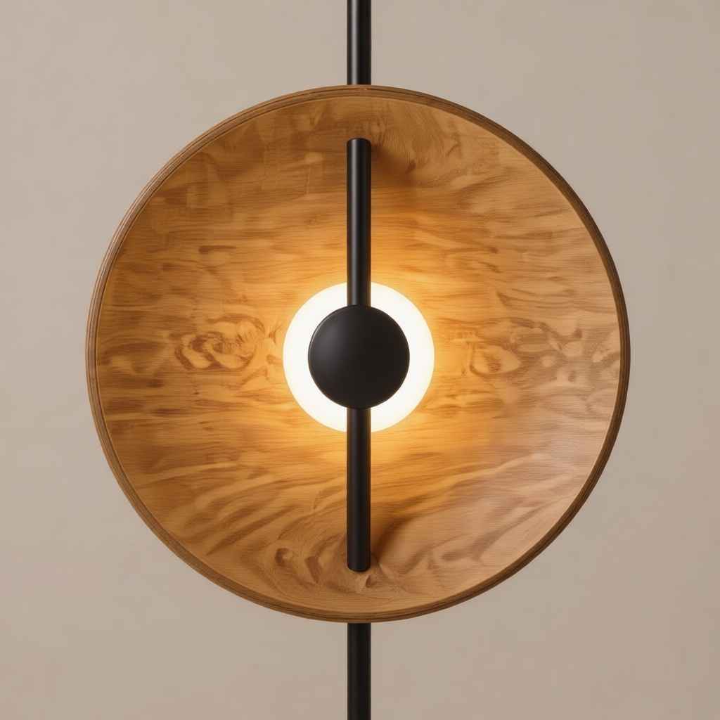 Solid Wood Sculptural Floor Lamp