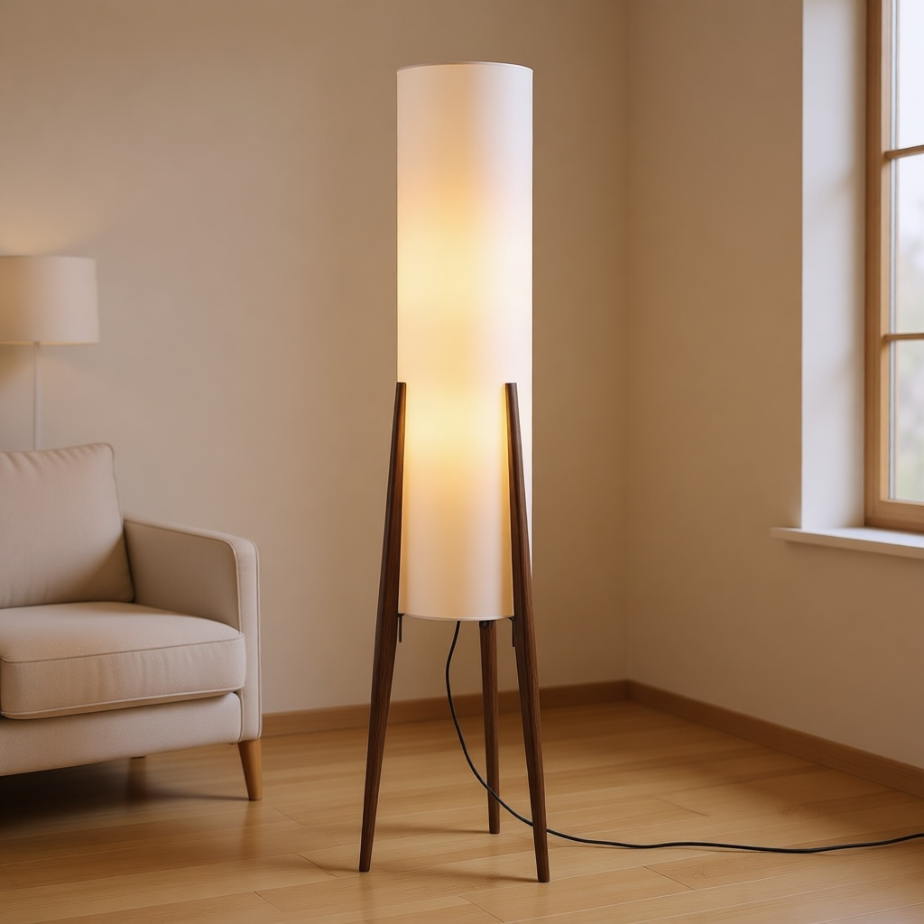 Black Walnut Zen Floor Lamp
