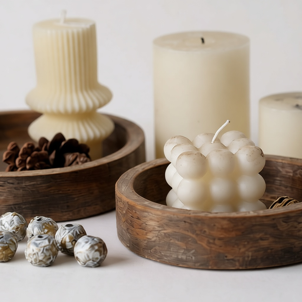 Rustic Wooden Candle Tray