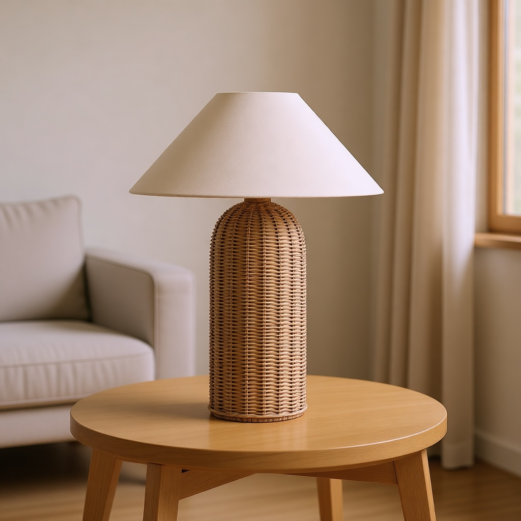 Wabi-Sabi Rattan Table Lamp