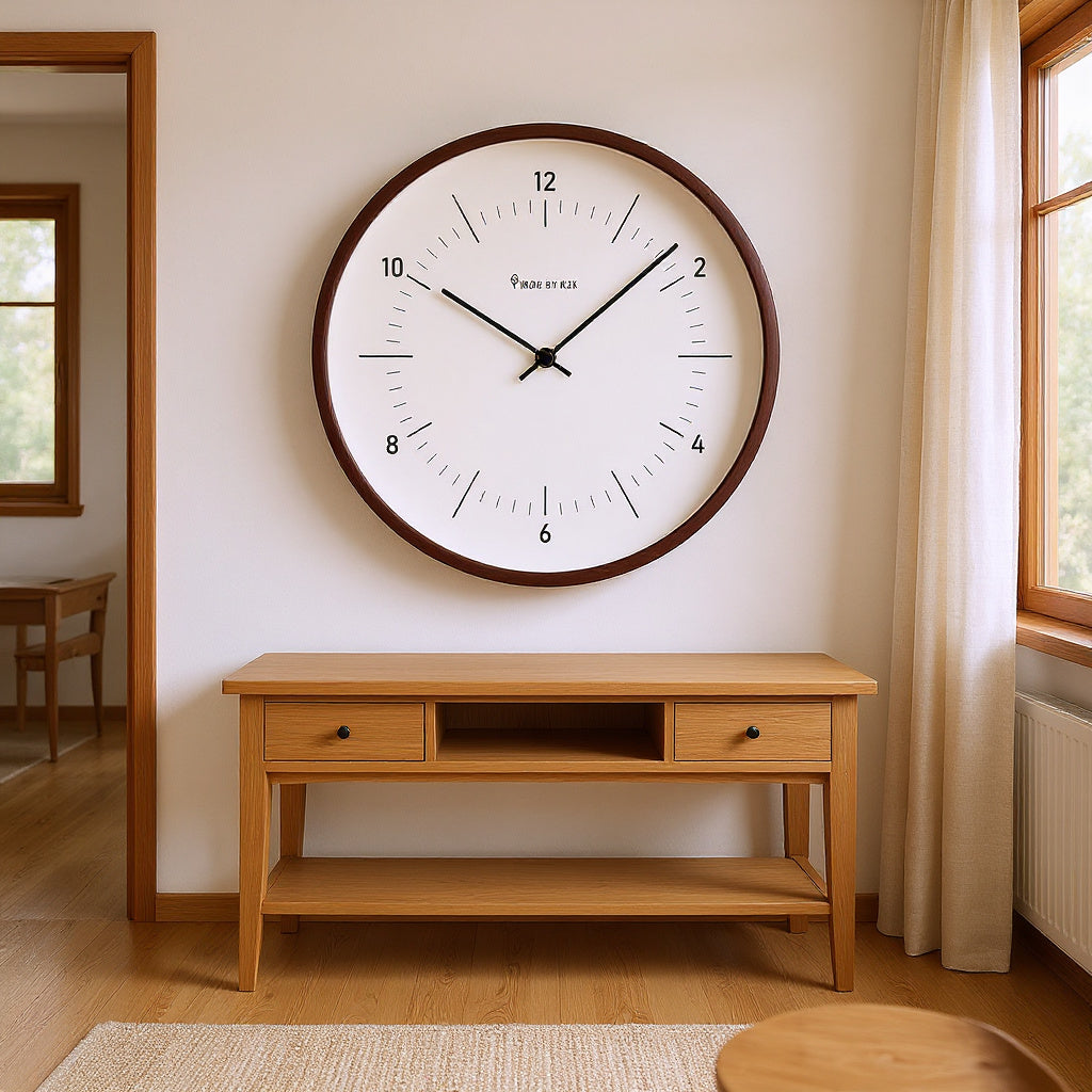 Walnut Minimal Wall Clock