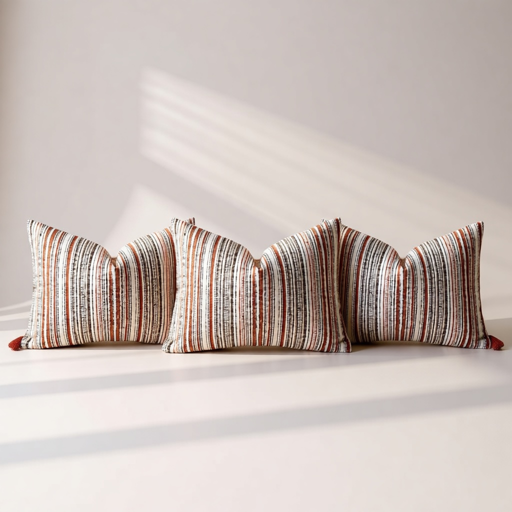 Striped Bouclé Cushion Cover shown in full