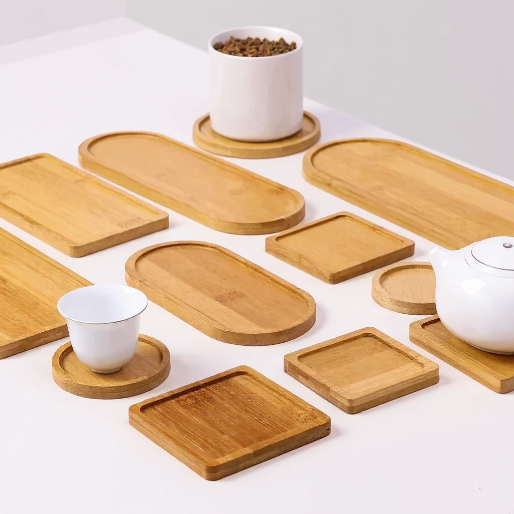 Bamboo Tray & Coaster Set
