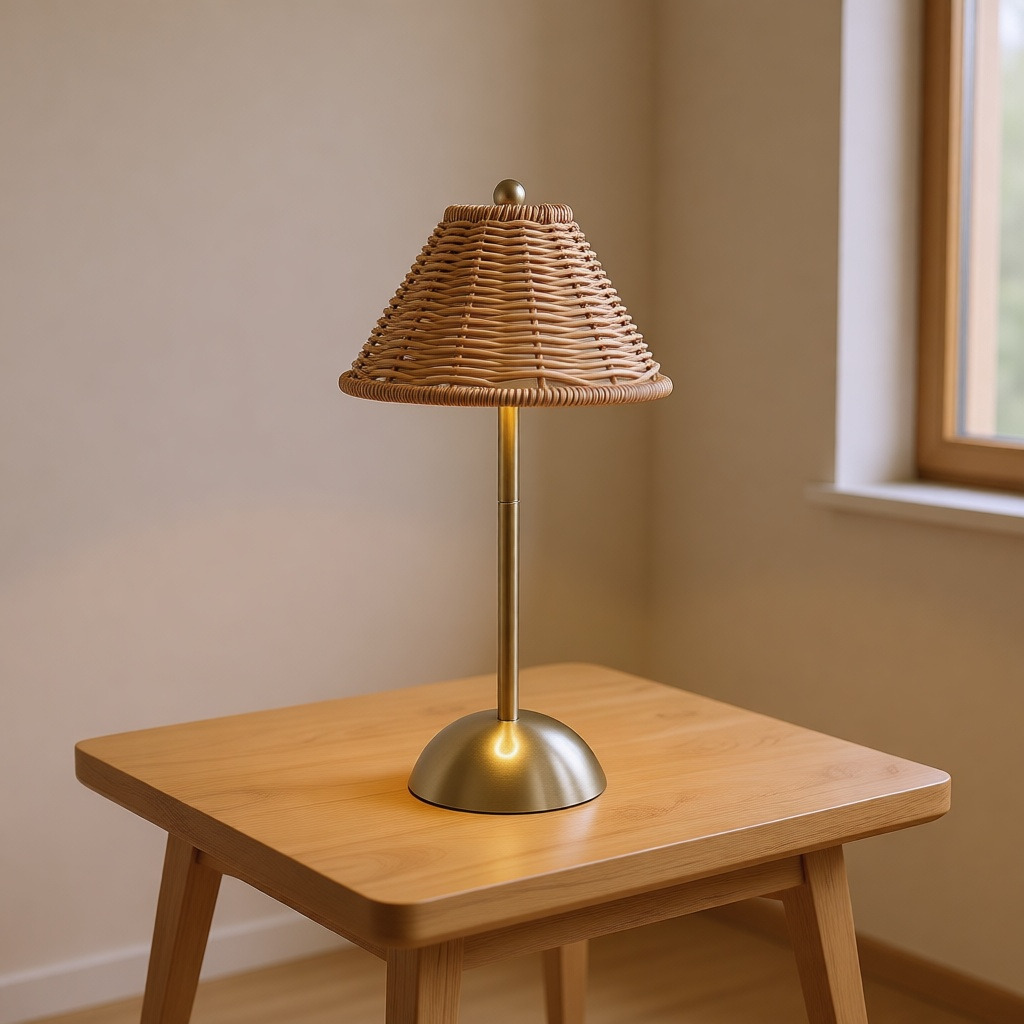 Cordless Rechargeable Rattan Lamp
