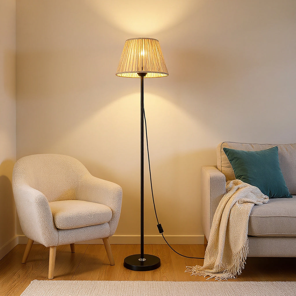 Woven Rattan Floor Lamp 140 cm