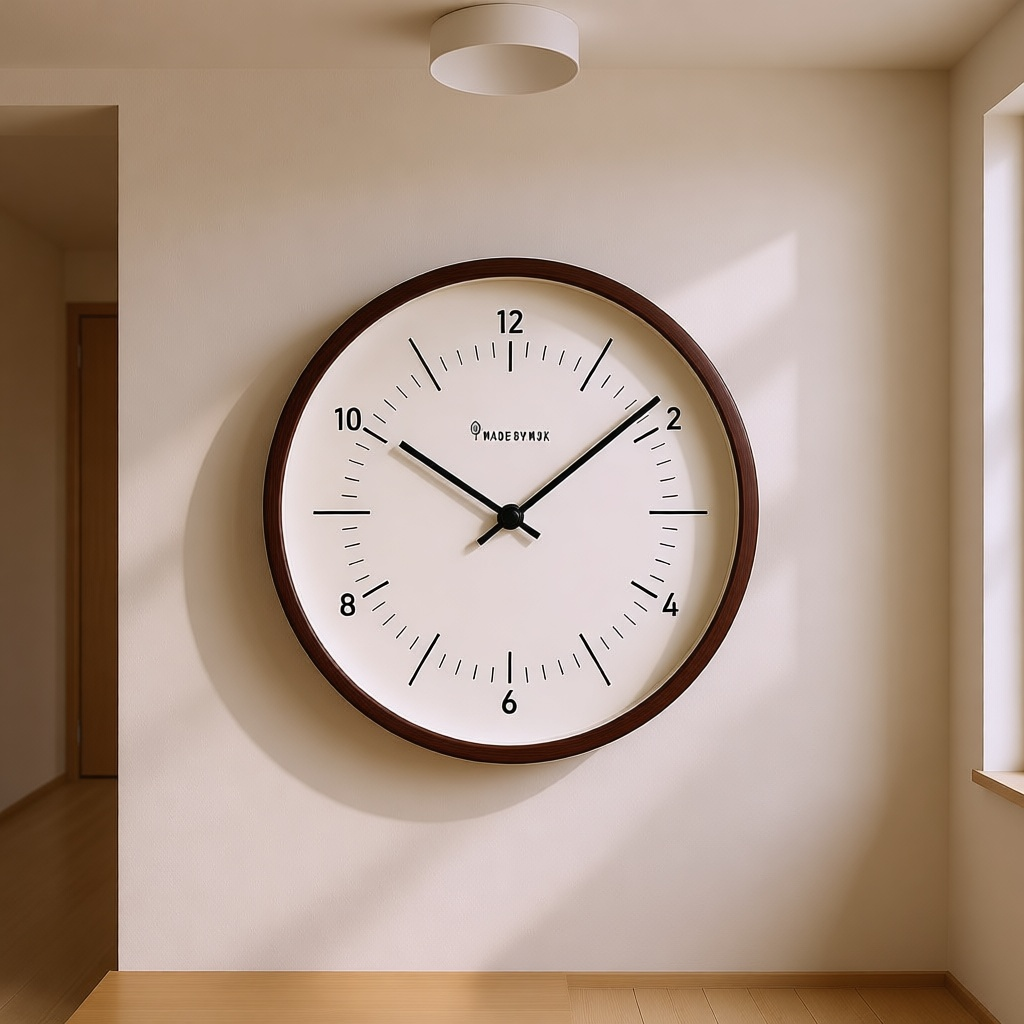 Walnut Minimal Wall Clock