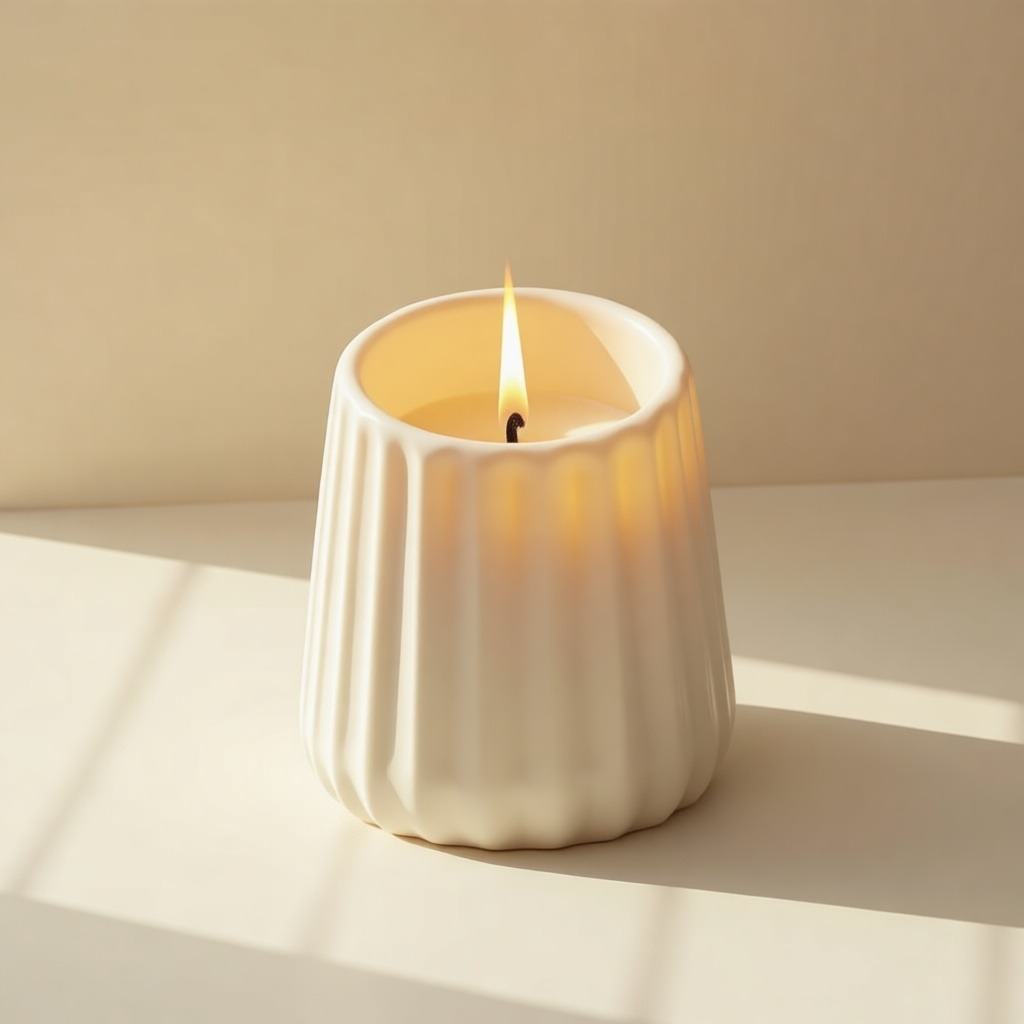 Vela Ribbed Ceramic Holder