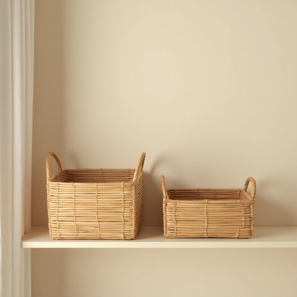 Bamboo Shelf Basket Set