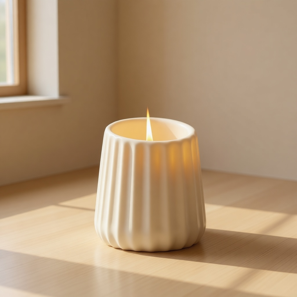 Vela Ribbed Ceramic Holder