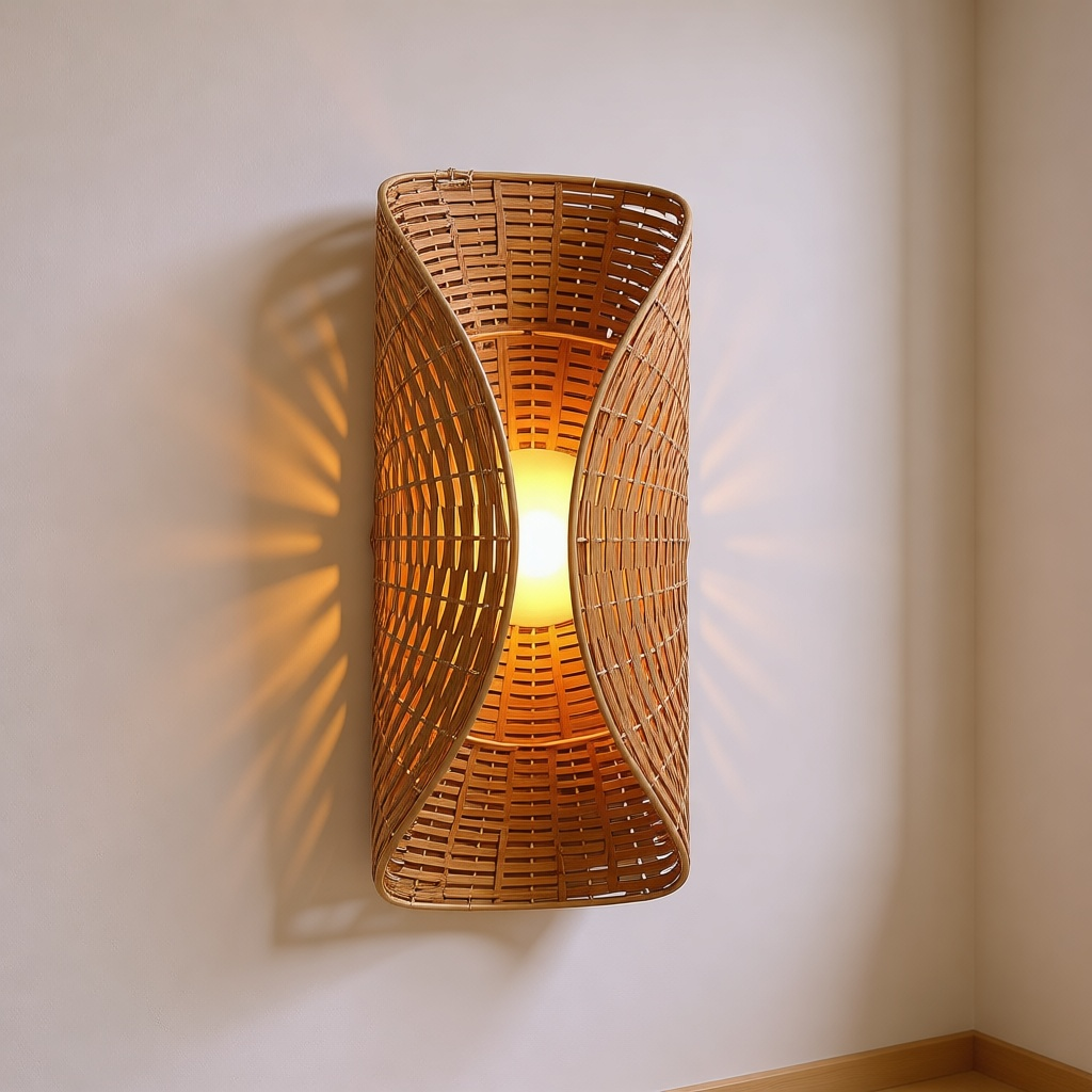 Woven Rattan Wall Sconce