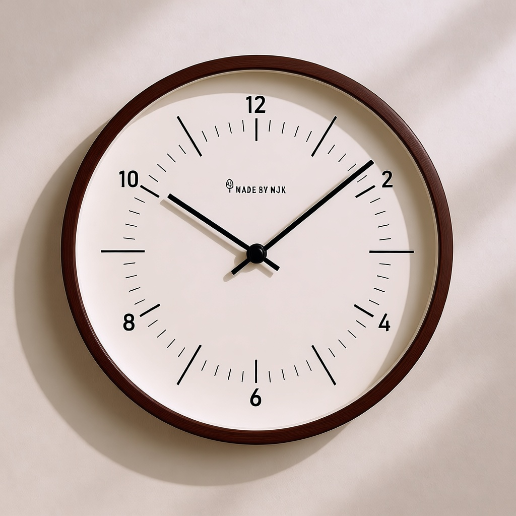 Walnut Minimal Wall Clock