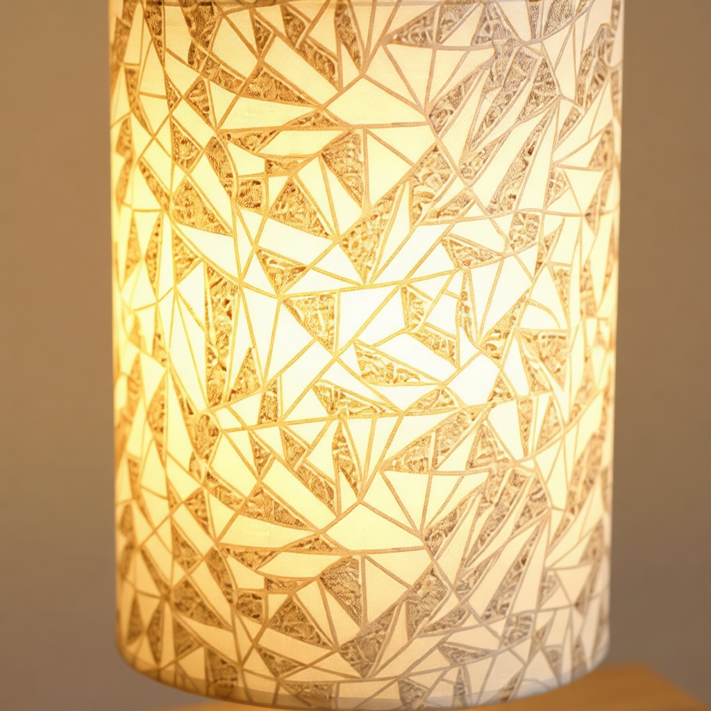 Linen Bedside Lamp with Wood Base