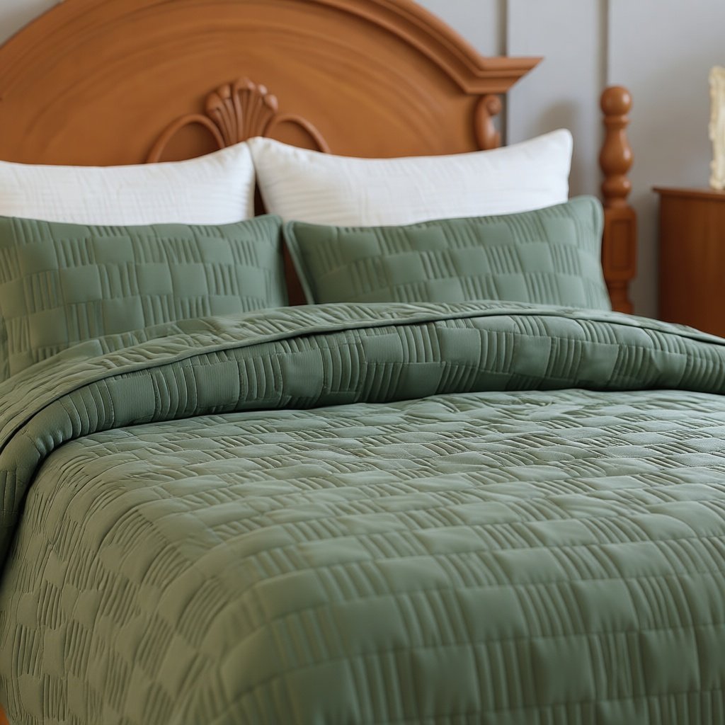 Solid Quilted Bedspread Set