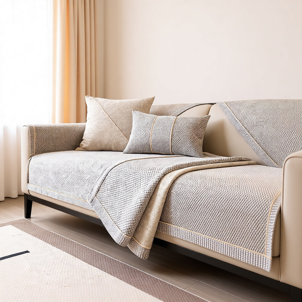 Woven Cotton-Linen Sofa Seat Cover
