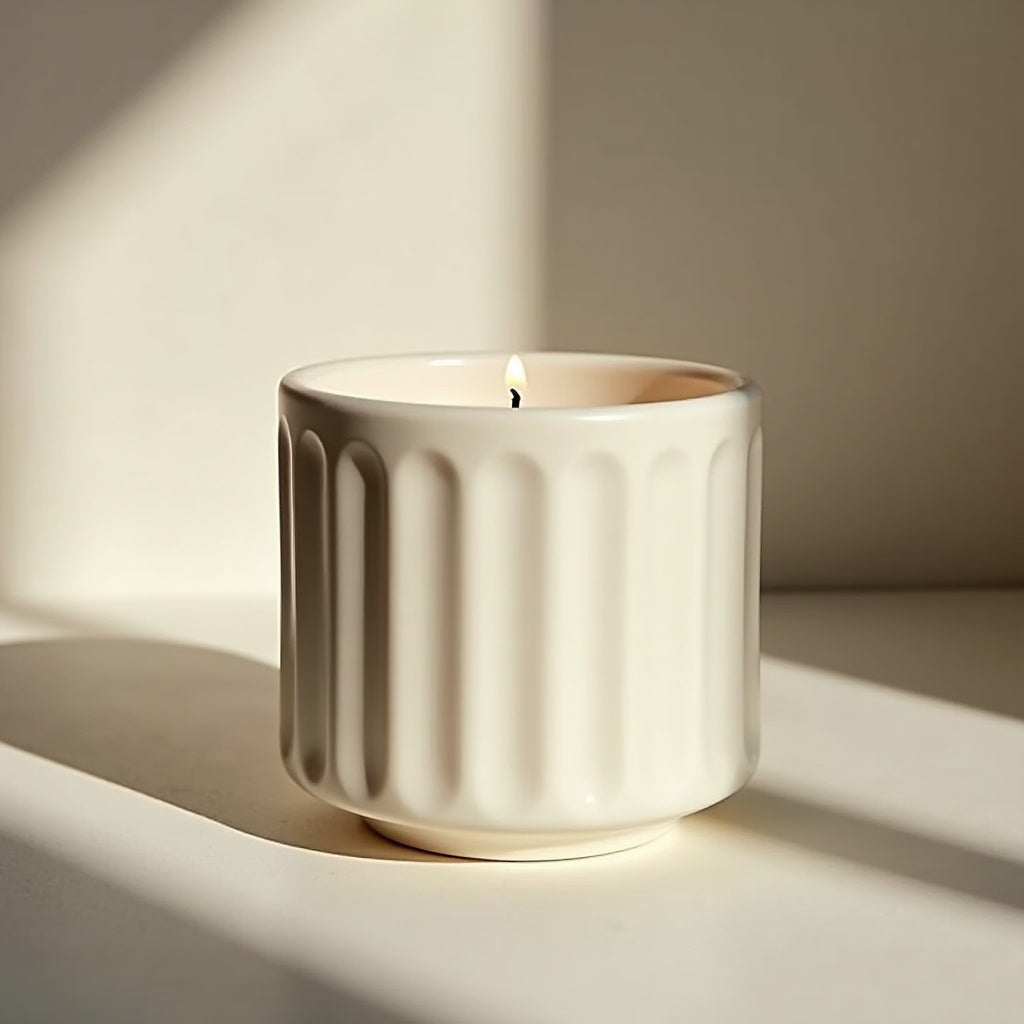 Vela Ribbed Ceramic Holder