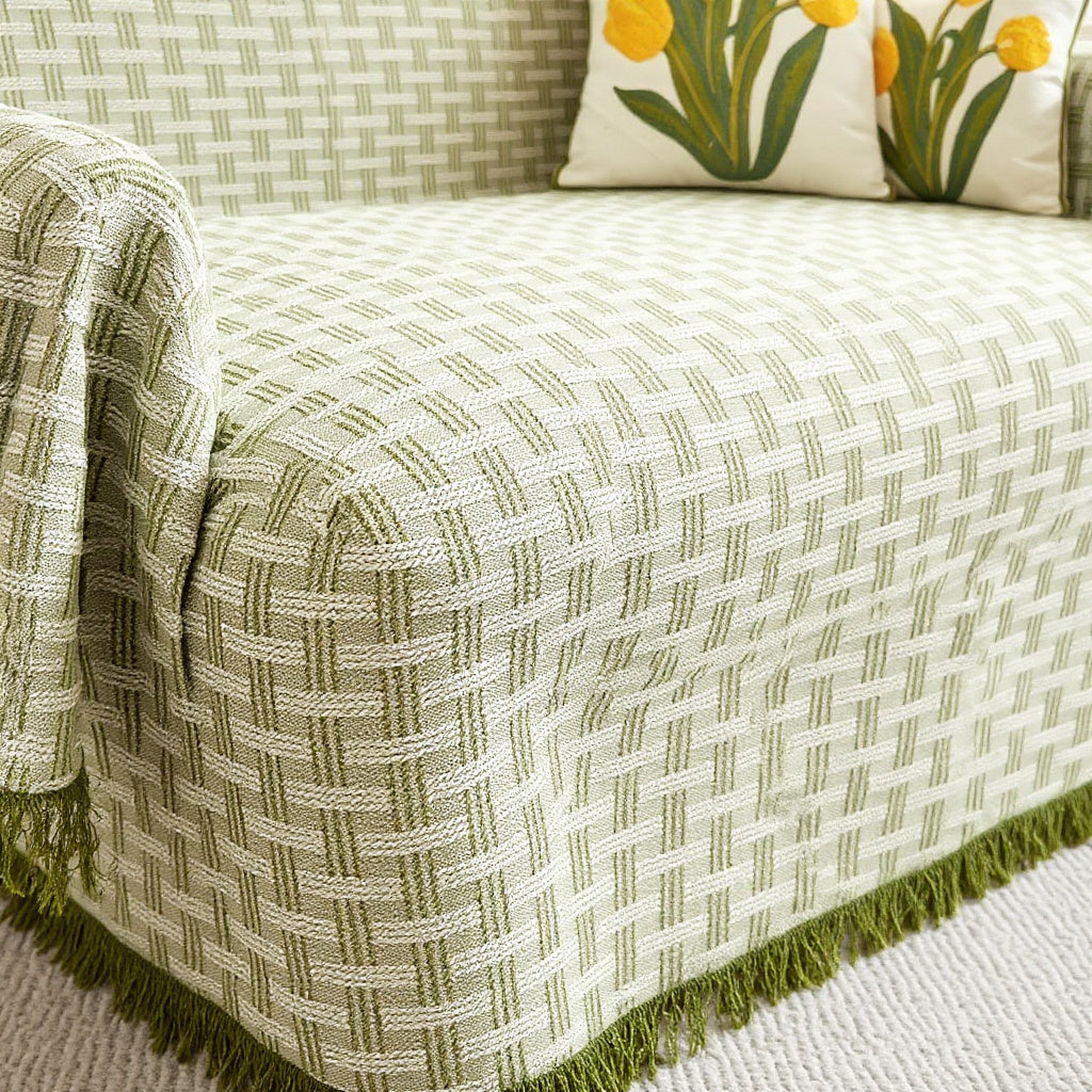 Basko Geometric Sofa Cover — detail