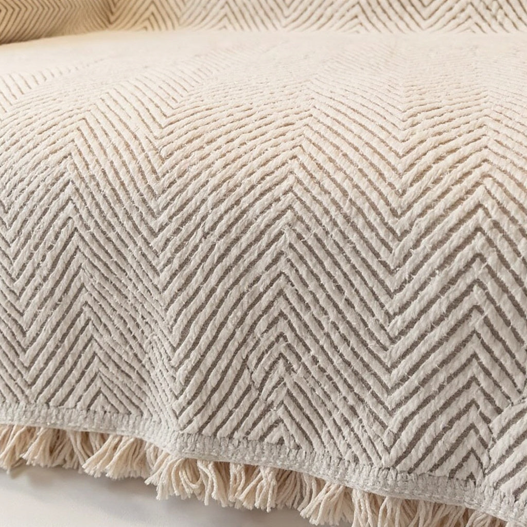 Riga Herringbone Sofa Cover — detail