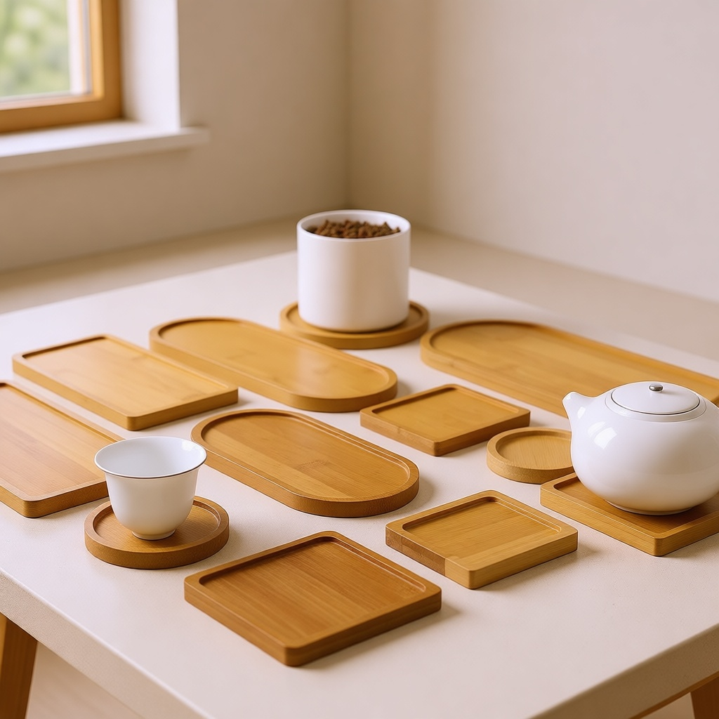 Bamboo Tray & Coaster Set