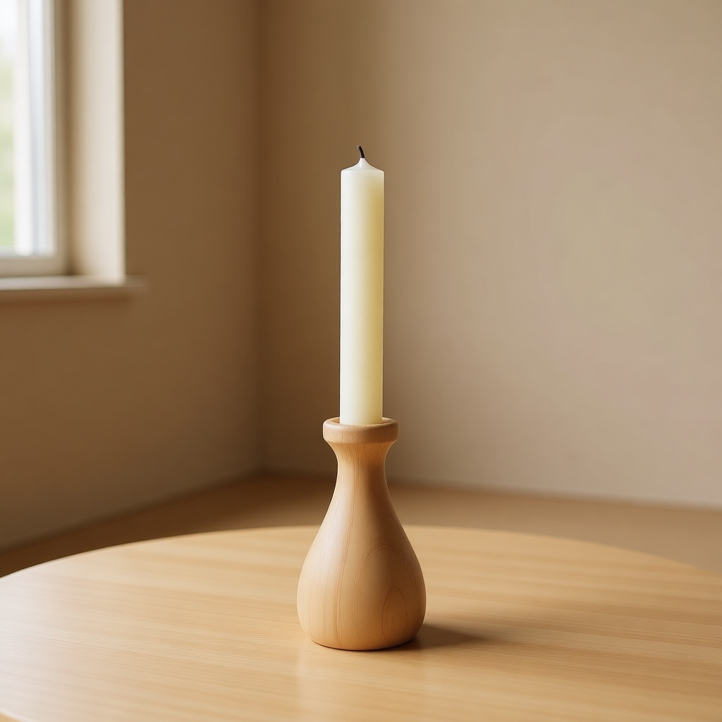 Fuso Wooden Candlestick