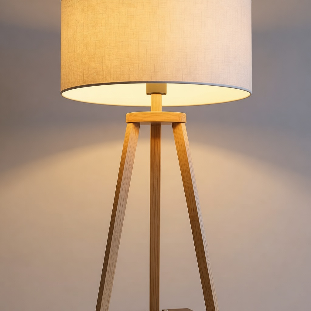 Wooden Shelf Floor Lamp