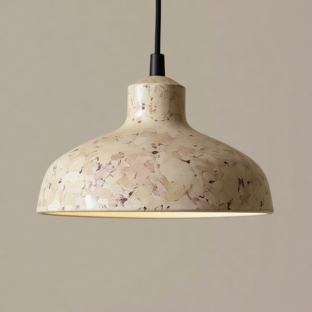 Travertine-Look Ceiling Light
